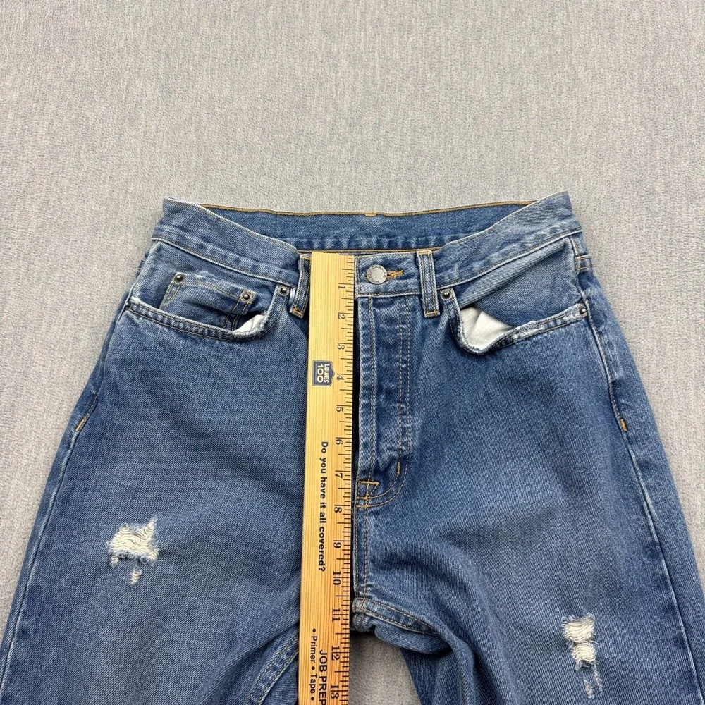Carmar Emelia Jackson Jeans Womens 28 Blue Button Fly Distressed Raw Hem Pants